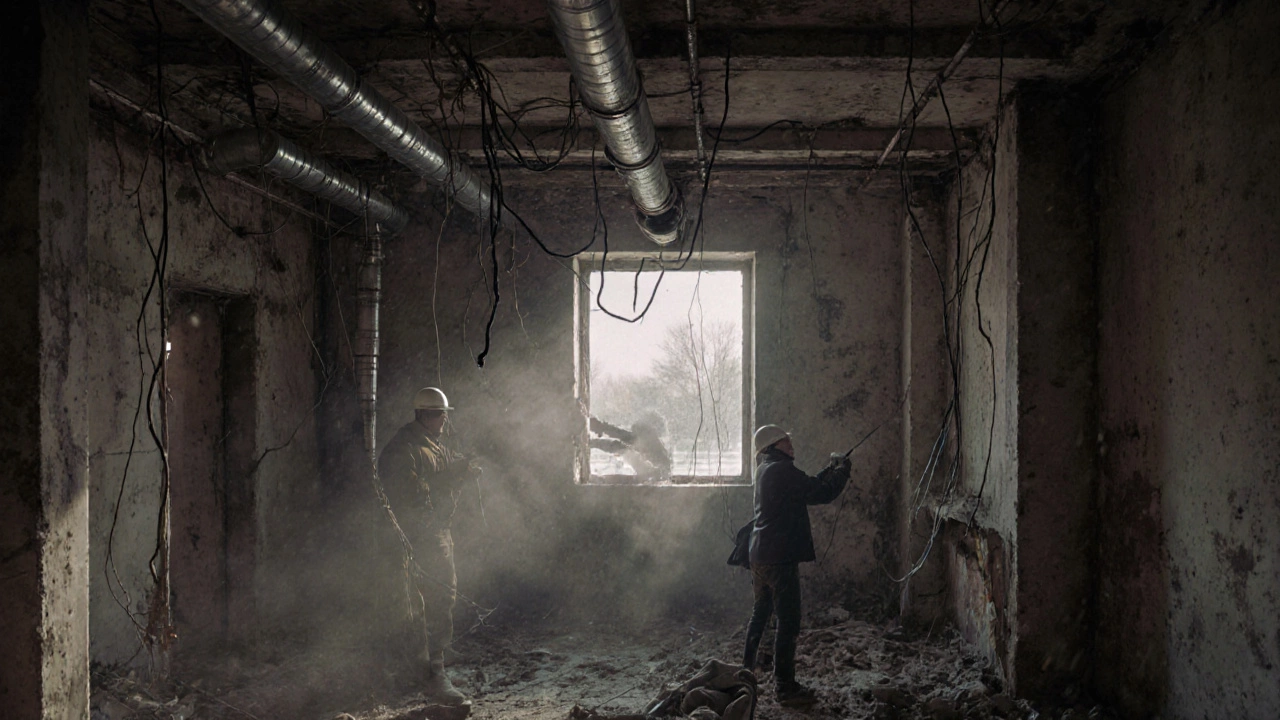 Капитальный ремонт в старом доме: обнажённые трубы, изоляция и работа с асбестом.