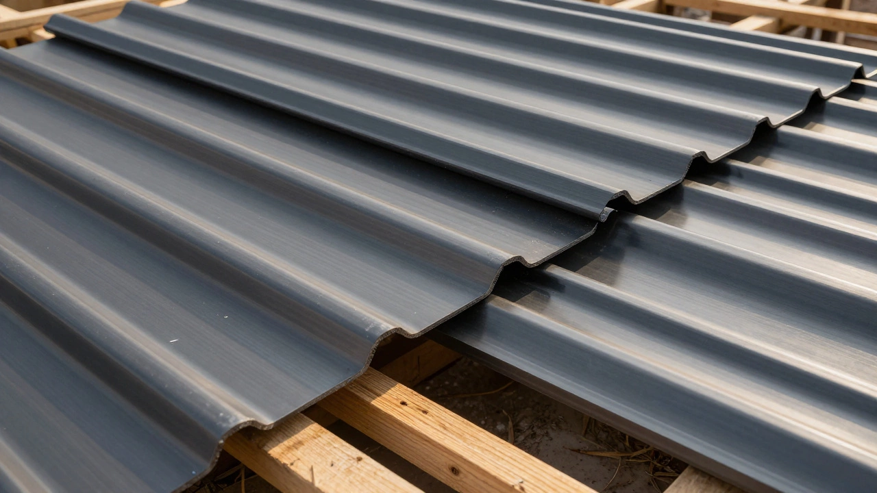 Листы металлической кровли с нахлестом для защиты от протекания воды